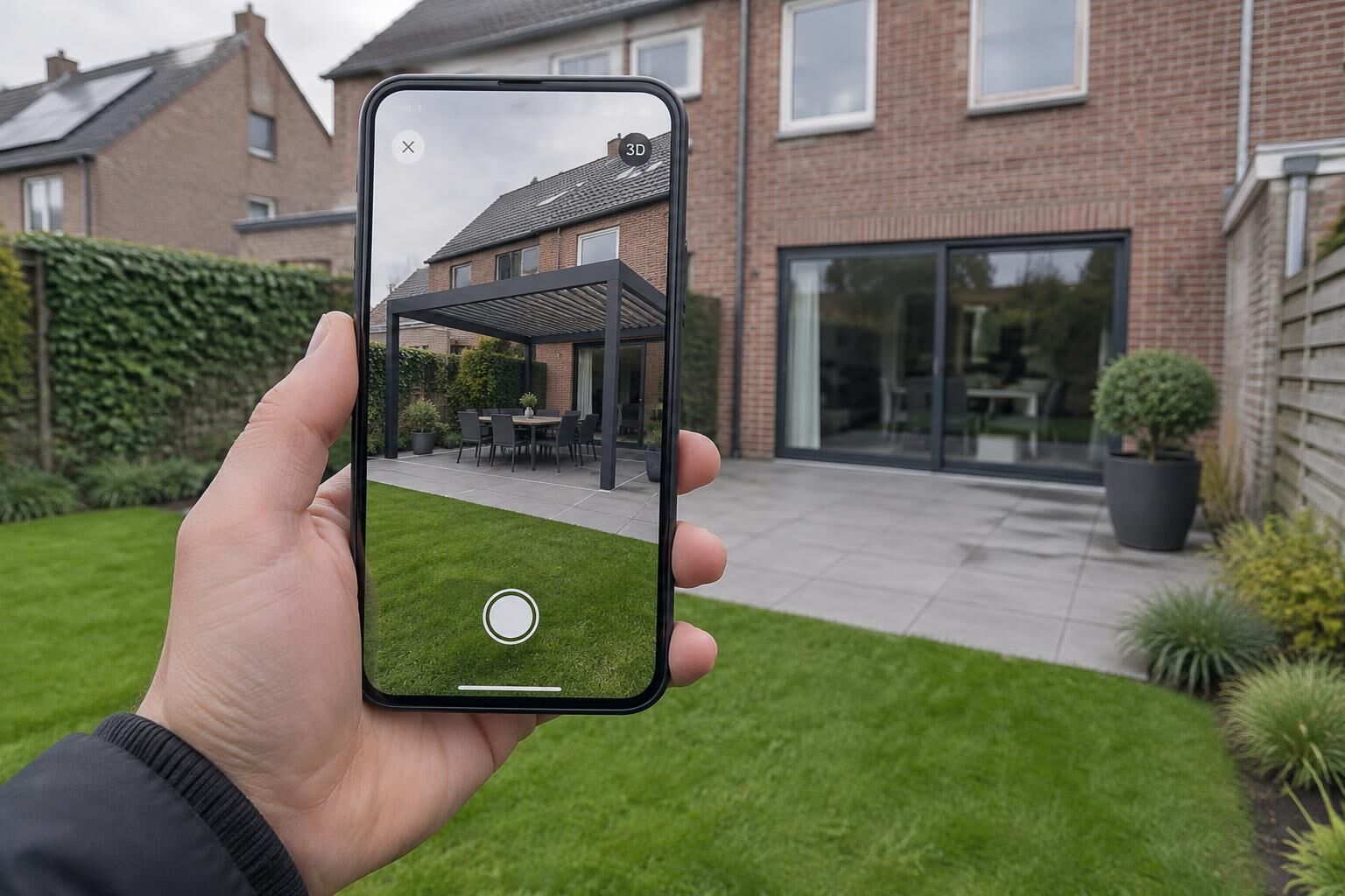 Gsm toont een lamellendak in de eigen tuin